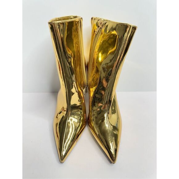 INC International Concepts Boots Size 7 Gold Pointed Toe Stiletto Heels - Picture 5 of 11